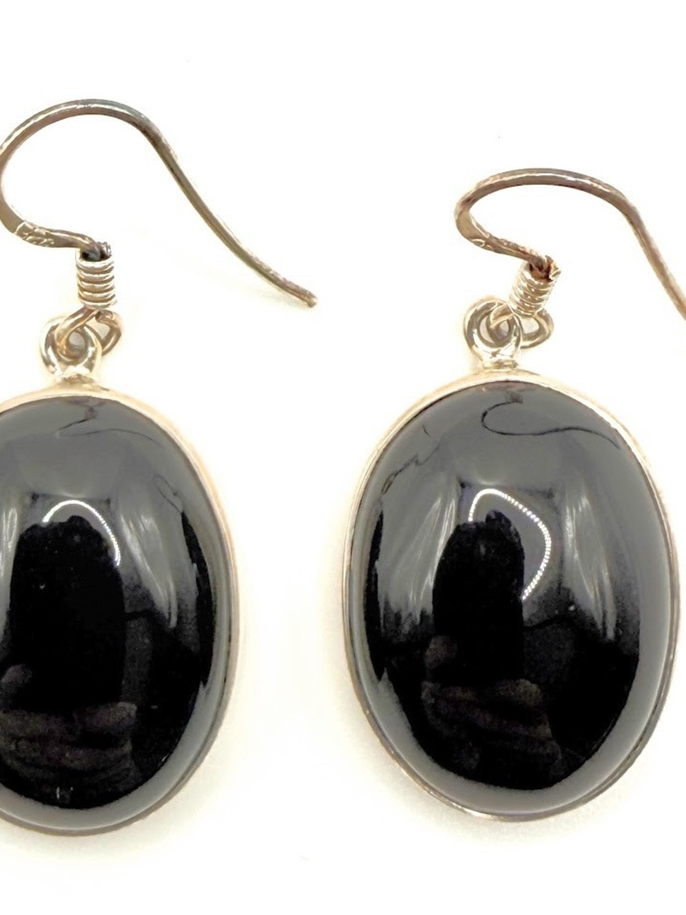 Black Onyx Drop Sterling Silver Earrings